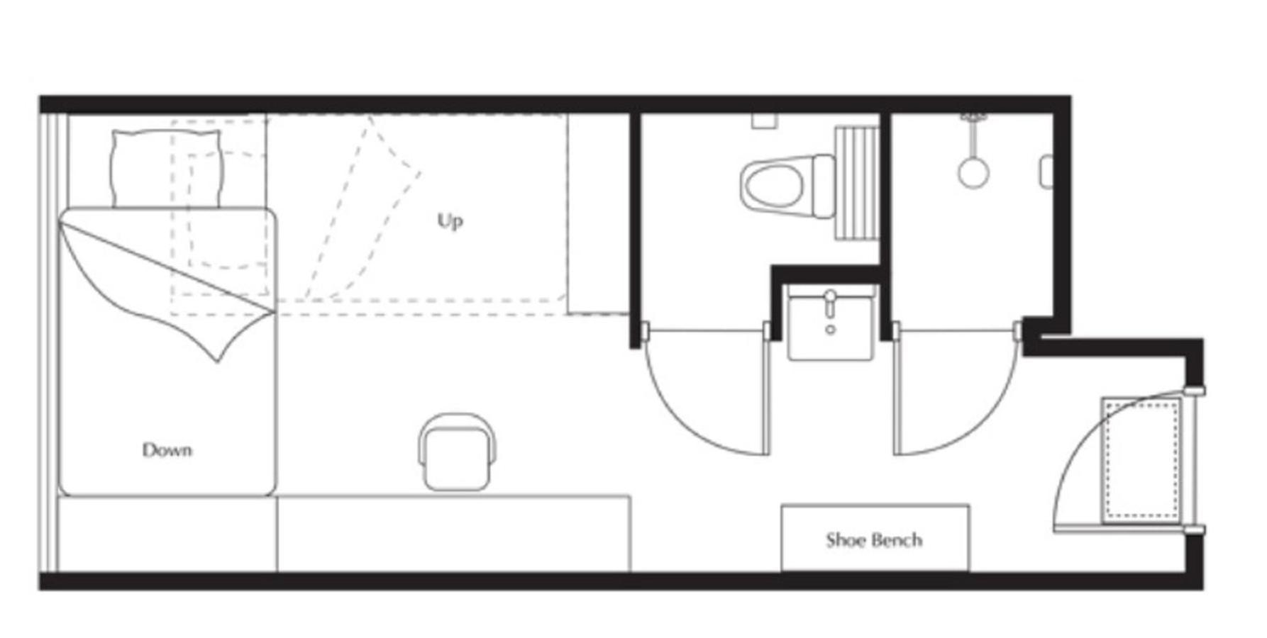 Studio Twin Bed Up & Down